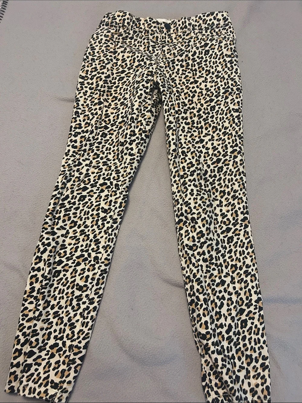 Place Girls' Leopard Print Leggings in Cream, Black and Tan